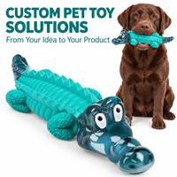 Jouet pour chien en caoutchouc et nylon écologique, modèle Alligator 3D, jouet à mâcher dentaire à picots pour chiens agressifs, idéal pour les Golden Retrievers