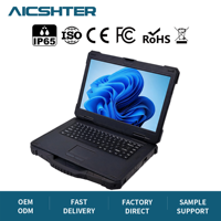 Portátil Totalmente Resistente de 15.6 Pulgadas con Puerto HDMI, PC Industrial Negro IP65, Diseñado para Uso en Exteriores, Wi-Fi 6, Bluetooth 5.2