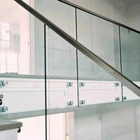 EKOO Garde-corps moderne pour balcon en verre trempé sans cadre avec support en acier inoxydable