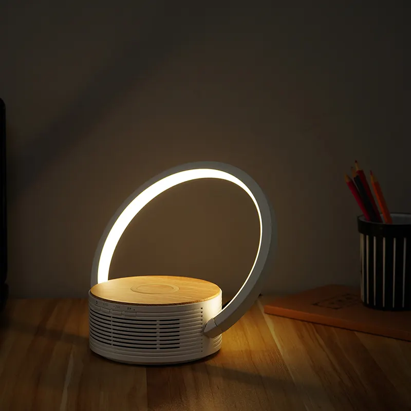 Moderno Smart Light BT altoparlante senza fili con caricatore Wireless 10W QI Touch lampada da tavolo a LED luce da comodino