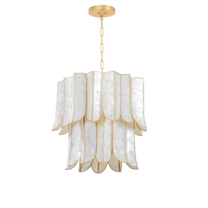 Lustre moderne de luxe en coquillages Capiz, luminaire suspendu en coquillages naturels blancs pour salon, chambre à coucher, hall d'hôtel, décoration - Product Image 6