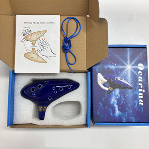 Ocarina en céramique à 12 trous, flûte à vent alto C, <span class=keywords><strong>instrument</strong></span> de musique avec livre de chansons, cordon de cou et partition musicale - Product Image 6
