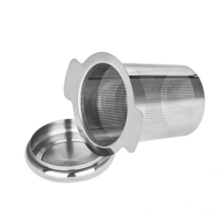 Чайник из нержавеющей стали для заварки чая фильтр на кружках крышкой многоразовые ультратонкая сетка пивоварения свободные имея специальное силиконовое покрытие серебристого металла