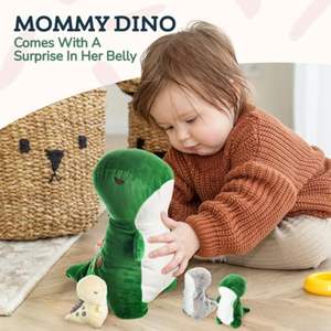 Peluches personnalisées de dinosaures <span class=keywords><strong>T</strong></span>-<span class=keywords><strong>Rex</strong></span> maman et 3 bébés, peluches de dinosaures câlines, jouets en peluche de dinosaures personnalisés pour jeux imaginatifs - Product Image 2