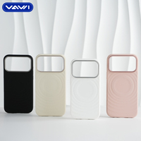VAWI S038 Coque Originale Magnétique en Silicone Liquide pour iPhone 17 16 15 Pro Max Housse Mobile avec Cadre Métallique