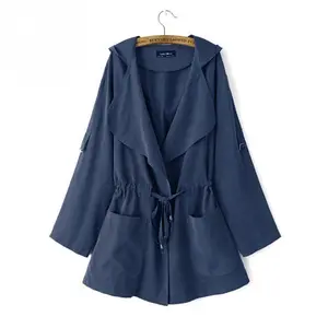 2019 유럽 수출 패션 디자인 많은 색상 느슨한 바람 재킷 캐주얼 까마귀 코트