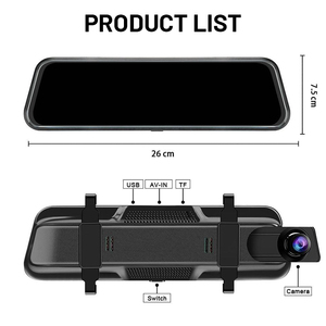 Hongrui 10 inch màn hình cảm ứng dòng phương tiện truyền thông Xe DVR Dash Cam ống kính kép Xem phía sau gương tự động cam ghi video <span class=keywords><strong>Camera</strong></span> HD - Product Image 2