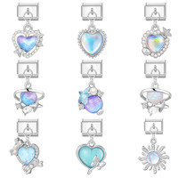 Mode Italien Module Charme Bracelet En Acier Inoxydable Papillon Amour Coeur Bowknot Shell Crochet Charmes Bracelet