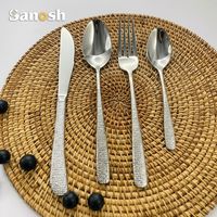 Ensemble de couverts SANOSH en acier inoxydable 304 de qualité supérieure avec manche martelé, couverts de mariage, cuillère, fourchette, couteau