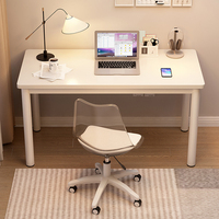 Bureau de travail moderne blanc, table d'ordinateur rectangulaire pour poste de travail, mobilier de maison et de bureau avec rangement