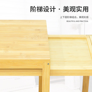 Square side <b>table</b>, living room size, <b>bamboo</b> side cabinet, simple corner <b>table</b>, extendable small coffee <b>table</b> - Product Image 5