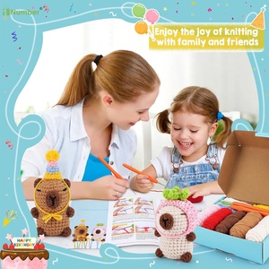 2025 Producto Nueva edición Adultos Niños <span class=keywords><strong>Principiantes</strong></span> Animales de peluche Marrón Beige Capybara <span class=keywords><strong>Amigurumi</strong></span> Kit de ganchillo de punto - Product Image 6