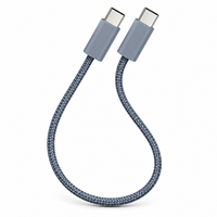 Câble de charge rapide USB C vers USB C personnalisable 60W avec connecteur ABS à embout en nylon tressé pour téléphones, tablettes, ordinateurs portables