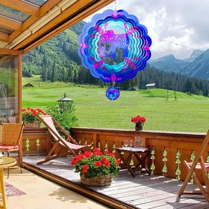 12 in 3D Elephant <b>Wind</b> <b>Spinners</b> Hanging Stainless Steel <b>Garden</b> <b>Wind</b> <b>Spinner</b> <b>Garden</b> Decoration <b>Wind</b> Sculpture for Indoor Outdoor - Product Image 4