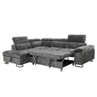 Canapé-lit convertible en forme de L, design européen, deux places, en éponge, avec chaise longue, USB, rembourrage, gain de place, pour salon et chambre