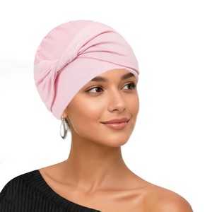 Wholesale Bulk Turban Hat Twisted With Back Elastic Cotton Turban Headwear Islamic Hijab Under Caps - Product Image 6