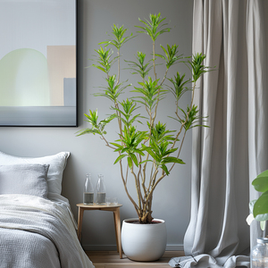 Planta de bambú <span class=keywords><strong>artificial</strong></span> decorativa para interiores, árbol simulado verde y maceta de bonsái para bodas y fiestas, palmera de plástico - Product Image 4