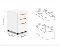 Armoire de classement métallique moderne avec serrure, petit meuble de rangement en acier à 3 tiroirs, gain de place, durable, pour bureau à domicile, pour documents suspendus format Lettre/F4/A4
