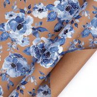 Papier d'emballage cadeau floral haut de gamme 2026 en gros, papier kraft et estampage à chaud