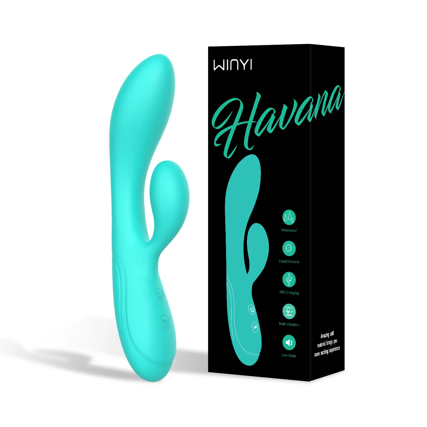 WINYI wholesale adult sexual dual vibrating dildo toy 10 mode clitoris G spot stimulator sex rabbit vibrator sex toys for woman