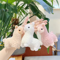 Vente en gros de pendentifs en peluche kawaii de 12 cm, jouets en peluche, breloques pour sacs en forme de mouton et d'alpaga pour les machines à grue