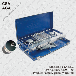 Estufa <span class=keywords><strong>de</strong></span> <span class=keywords><strong>gas</strong></span> para acampar con <span class=keywords><strong>tostador</strong></span>, BBQ-136M-PT40, tres quemadores - Product Image 1