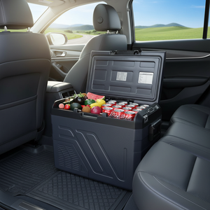 Nuovo Frigorifero per Auto <span class=keywords><strong>da</strong></span> 32L Impermeabile 12V, <span class=keywords><strong>Frigo</strong></span> Portatile per Camion con Maniglia e Ruote, Alimentazione Solare - Product Image 1