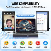 Moniteur multi-vues avec HDR, vente chaude 2024, écran LCD IPS 15,4 pouces, Full HD, USB-C et extension économique pour ordinateur portable PC