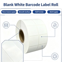 Rouleau d'étiquettes adhésives blanches vierges, résistantes et écologiques, autocollants à transfert thermique pour codes-barres, pour l'artisanat et la fabrication de bougies
