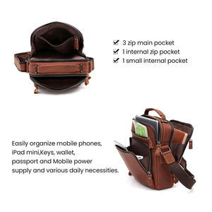 Sac en cuir Andong pour homme, sacs bandoulière en cuir véritable pour homme, sacs messager en cuir Crazy Horse, sac à main pour homme - Product Image 4