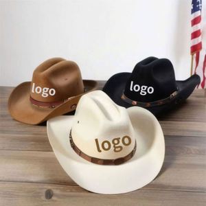 Chapeau de cowboy vintage unisexe en feutre de laine australienne de luxe, personnalisable, de haute qualité, pour voyage, fête, pêche, quatre saisons - Product Image 1