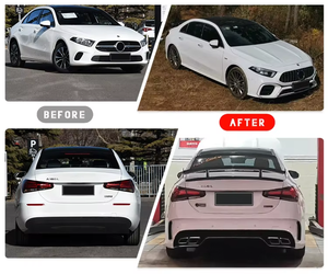 ชุดแต่งตัวถังรถยนต์ กันชนหน้า กันชนหลัง ฝากระโปรง ชุดแต่งสำหรับรถเบนซ์ เอ คลาส W177 ปี 2019-2021 สไตล์ AMG - Product Image 3