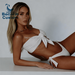 Oem Dames Strapless Stropdas-Side Bikini Tweedelige Badpak Badpak Sets Minimalistische Badkleding Badkleding Badkleding - Product Image 3