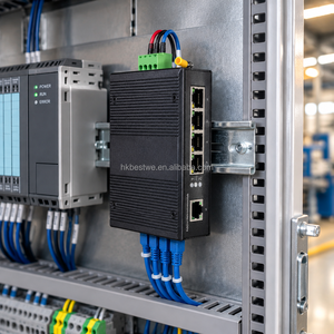 Switch Ethernet PoE industriel non géré 5 ports 10/100 Mbps, double alimentation, large plage de température, en alliage d'aluminium, montage sur rail DIN, IP40 - Product Image 5