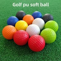 Pelota de Práctica de Golf con Logotipo Personalizado, PU de Alta Calidad, Azul Suave, Impresión Personalizada para Entrenamiento Interior y Exterior para Principiantes