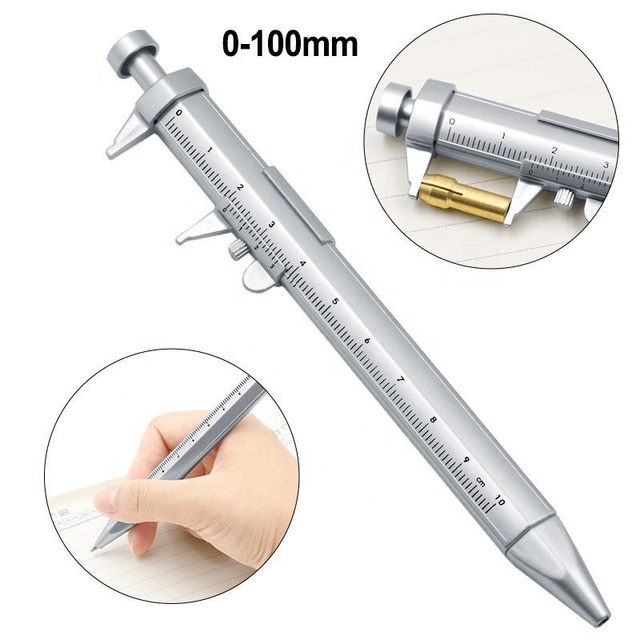 JINFUSI Vernier Caliper Fountain Pen Custom logo Multi-function Tool Advertising Gift Pen with Scale for School Students