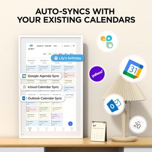 Horloge de bureau numérique intelligente WiFi 10,1 pouces personnalisable avec calendrier, station météo et tablette pour bureau, maison, cadeau, vente en gros - Product Image 2