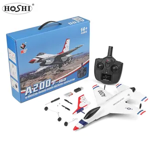 HOSHI pesawat layang RC, Wltoys XK A200 2.4G 2CH EPP RC Glider 290mm lebar sayap 6-Axis Gyro Remote Control pesawat RTF mainan listrik