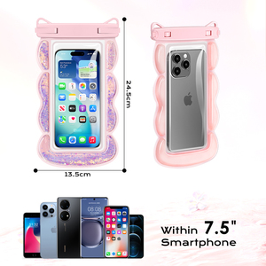 Étui étanche flottant anti-affaissement en TPU pour téléphone portable, design ondulé unique avec incrustation scintillante - Product Image 2