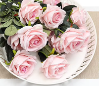 Tissu de couleurs personnalisées, roses de mariage en soie simulant de fausses fleurs, décoration murale de mariage