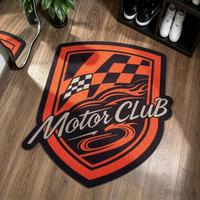 Tapis tufté personnalisé en forme de logo OEM en gros, tapis moelleux avec emblème de marque pour merchandising