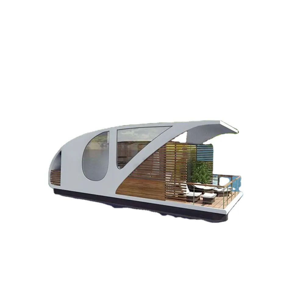 Gaya Baru Mengambang Houseboat Modular Sea Houseboat Air Prefab House