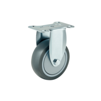 Roulettes pivotantes de 4 pouces avec frein latéral, caoutchouc TPR, silencieuses, roulettes industrielles, OEM personnalisable