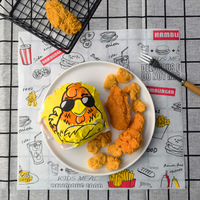 Papier d'emballage pour hamburger, shawarma, sandwich, résistant à la graisse, imprimé avec un logo personnalisé, papier ciré avec revêtement PE, qualité alimentaire