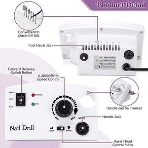 Taladro Eléctrico para Manicura, Juego de 5 Brocas para Remover Cutículas de Gel, 30000 RPM - Product Image 2