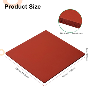 Alfombrilla de prensa de calor de silicona de 15x15 pulgadas y 8mm de espesor para prensa de transferencia de calor reemplazo de marca SM con servicio de corte - Product Image 2