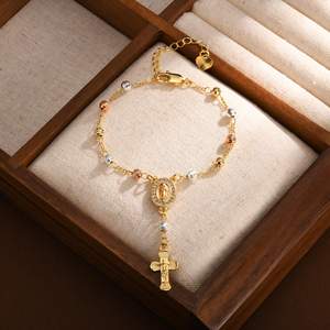 Pulsera <span class=keywords><strong>de</strong></span> Rosario Religiosa con Dijes <span class=keywords><strong>de</strong></span> Jesús y la <span class=keywords><strong>Virgen</strong></span> <span class=keywords><strong>de</strong></span> <span class=keywords><strong>Guadalupe</strong></span> <span class=keywords><strong>de</strong></span> Zirconia Católica al por Mayor - Product Image 6