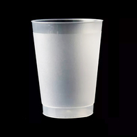 Gobelets jetables personnalisés Econewleaf en PP, forme personnalisée, 16 oz, sans BPA, recyclables, durables, adaptés aux aliments, pour le camping, logo personnalisé, blanc