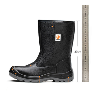 Scarpe antinfortunistiche da costruzione con tacco alto di alta qualità S2, in vera pelle, stivali di sicurezza traspiranti compositi - Product Image 2