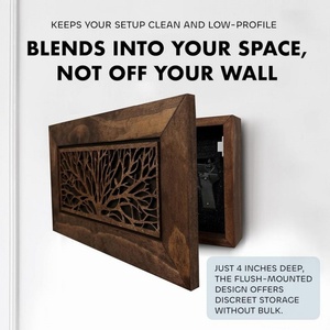 Armoire à armes en bois, décoration murale pour oiseaux, coffre-fort dissimulé pour ranger votre arme en toute sécurité à la vue de tous, meuble de rangement dissimulé avec tiroir - Product Image 1